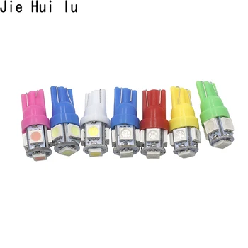 

100pcs Promotion T10 5050 5SMD Car signal LED Light 194 168 192 W5W 12v Auto Wedge Lighting DC 12V lamp white red blue