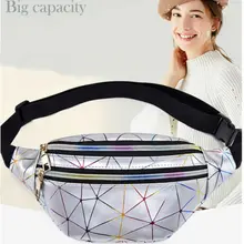 Женская поясная сумка черная Геометрическая поясная сумка Лазерная нагрудная сумка для телефона сумка на плечо кошелек поясная сумка женская маленькая поясная сумка