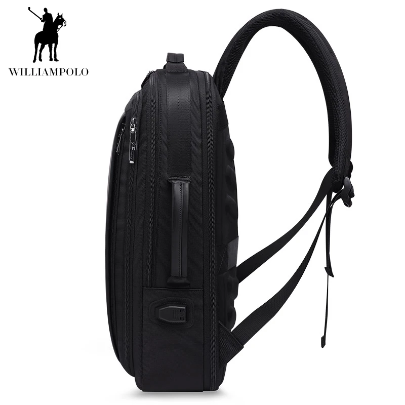 WILLIAMPOLO Men Business Backpack Travel Teenage Waterproof Slim Laptop 15.6 Backpack School Bag Fashion Style anti theft