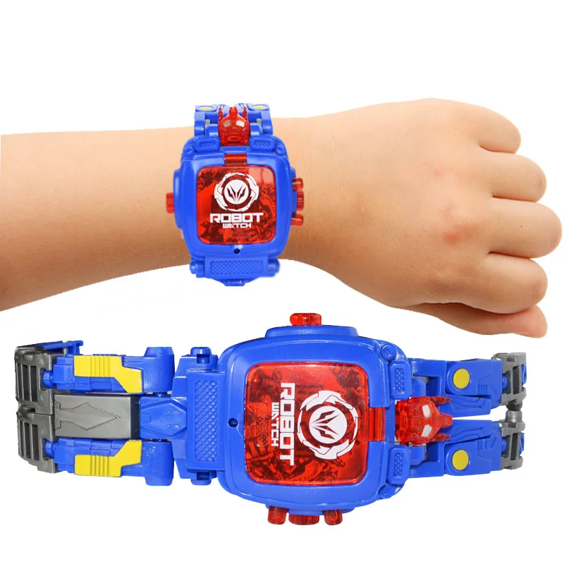 Робот-трансформер детские часы Трансформеры электронные детские часы детские развивающие игрушки детские цифровые часы для мальчиков и