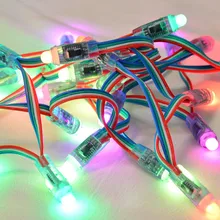 50 шт./лот 5 V 12 мм WS2801 полный Цвет пиксель rgb светодиодный модуль IP68 струнные лампы