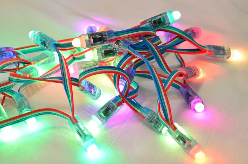 Бесплатная доставка 50 шт./лот 5 в 12 мм WS2801 полноцветный RGB пиксельный светодиодный
