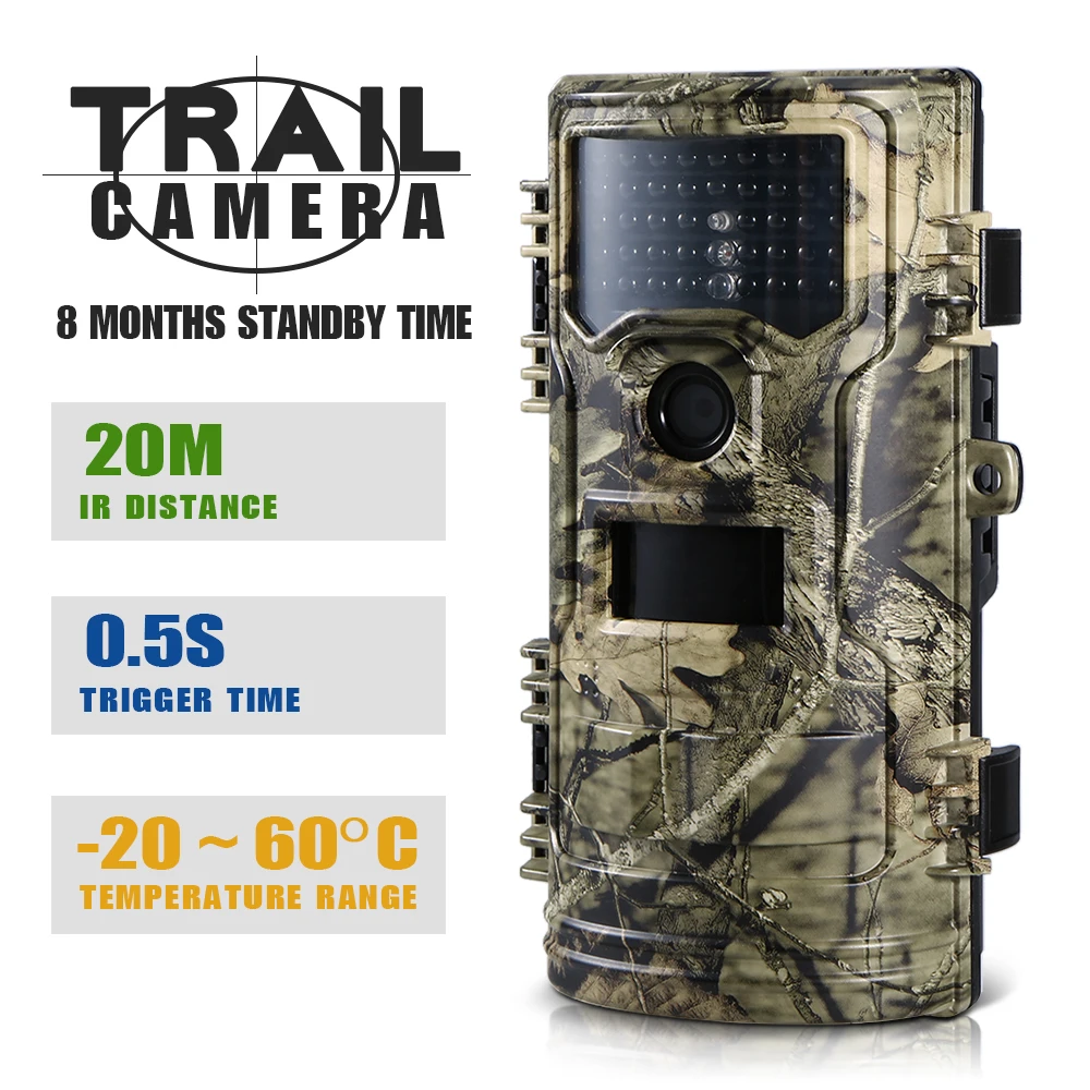 20MP 1080 P Trail камера Открытый Дикой природы Скаутинг камера 65 футов длинный диапазон 42 шт. IR светодиоды водостойкая охотничья игровая камера