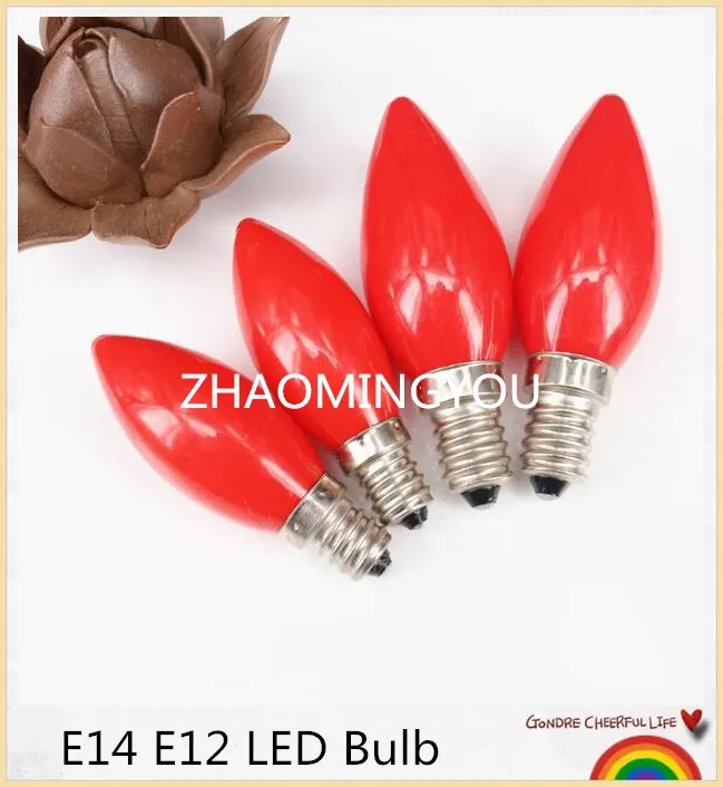 10pcs Candle Light E12 / E14 Led Bulbs Ac220v Landscape Lighting Red