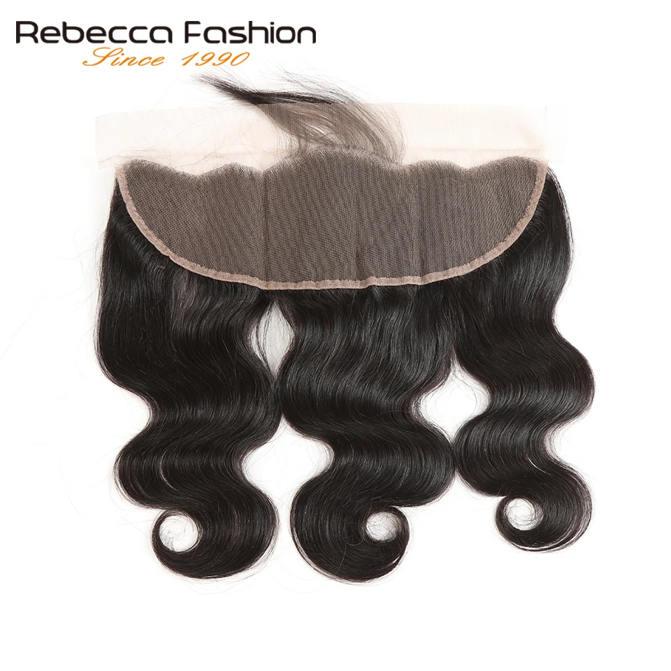 Rebecca Non Remy Malaysian Body Wave Human Hair 3 Bundles With Frontal 13x4 Lace Frontal Closure With Bundles Free Shipping