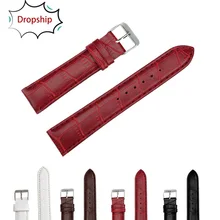 

strap on watch 20mm Fashion Man Women Leather Strap Watchband Watch Band Levert Dropship jan17