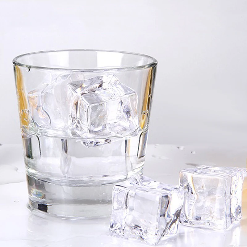 Whisky in a Cut Glass Ice Cubes Fake Drink Staging Photo Prop