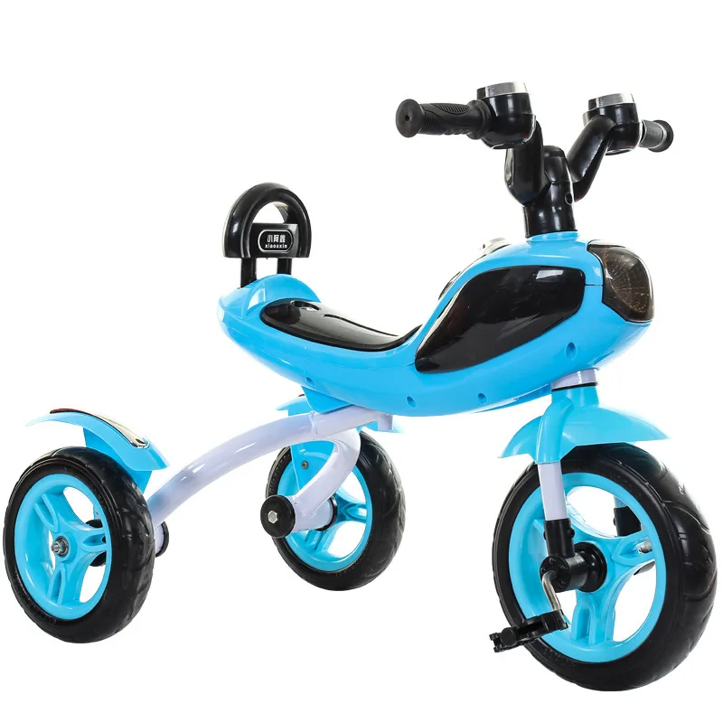 Children's Tricycle Pedal Tricycle with Music Lights Kids Bike Power Wheels for Kids Ride on Cars for Children - Цвет: Blue