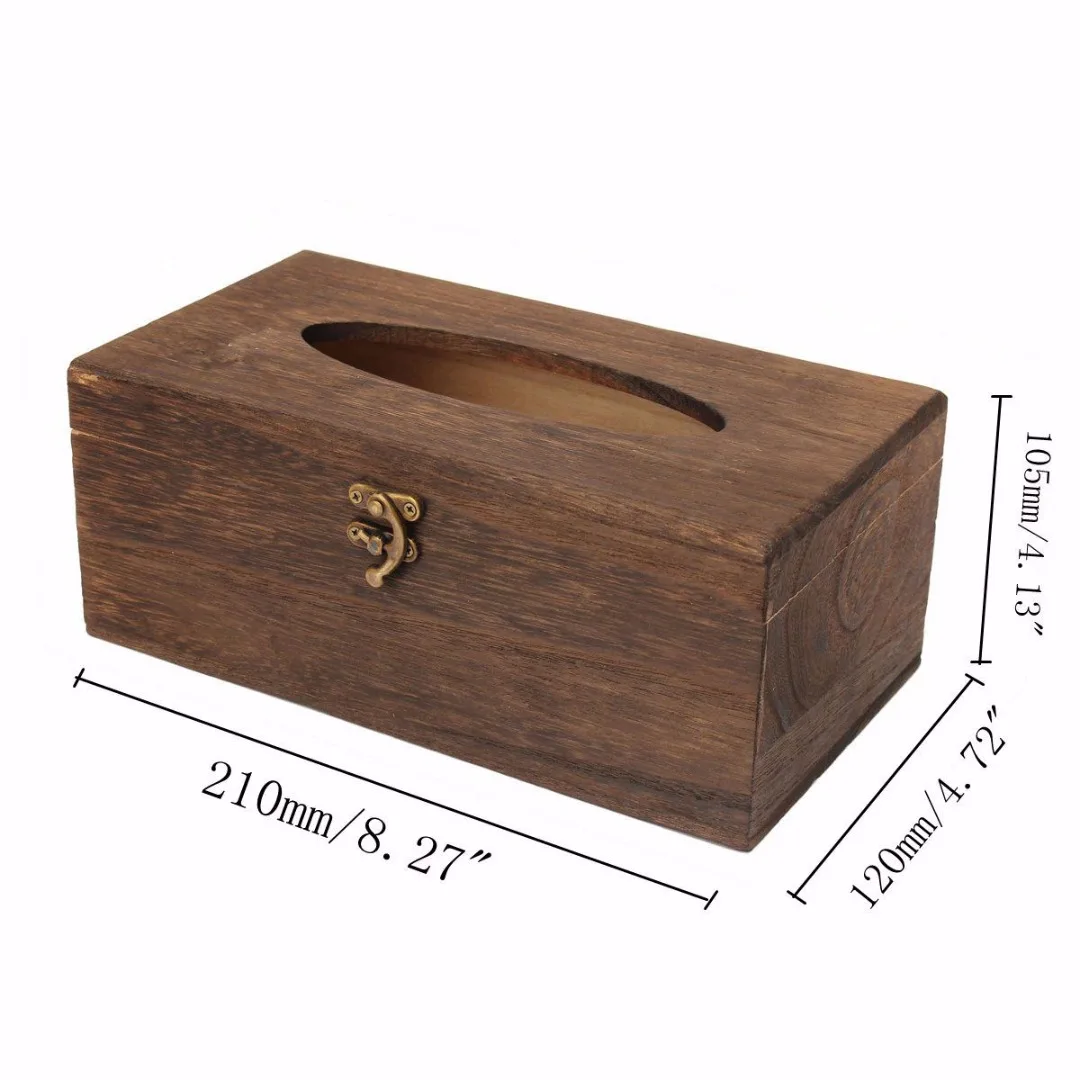 JX-LCLYL Retro Wooden Tissue Paper Box Case Cover Napkin Holder Bar Home Decoration New