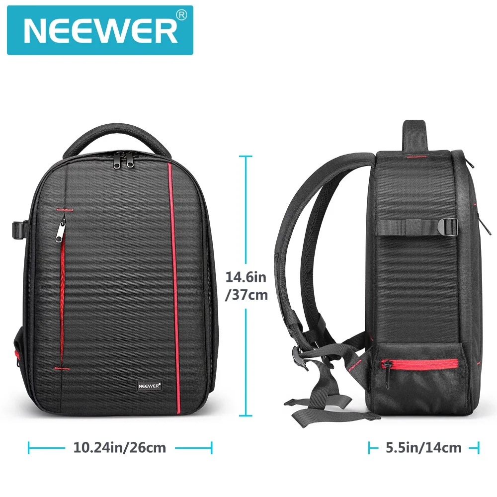 Neewer Professional Camera Case Backpack Bag-Waterproof Shockproof with Tripod Holder and External Pocket for DSLR/Flash