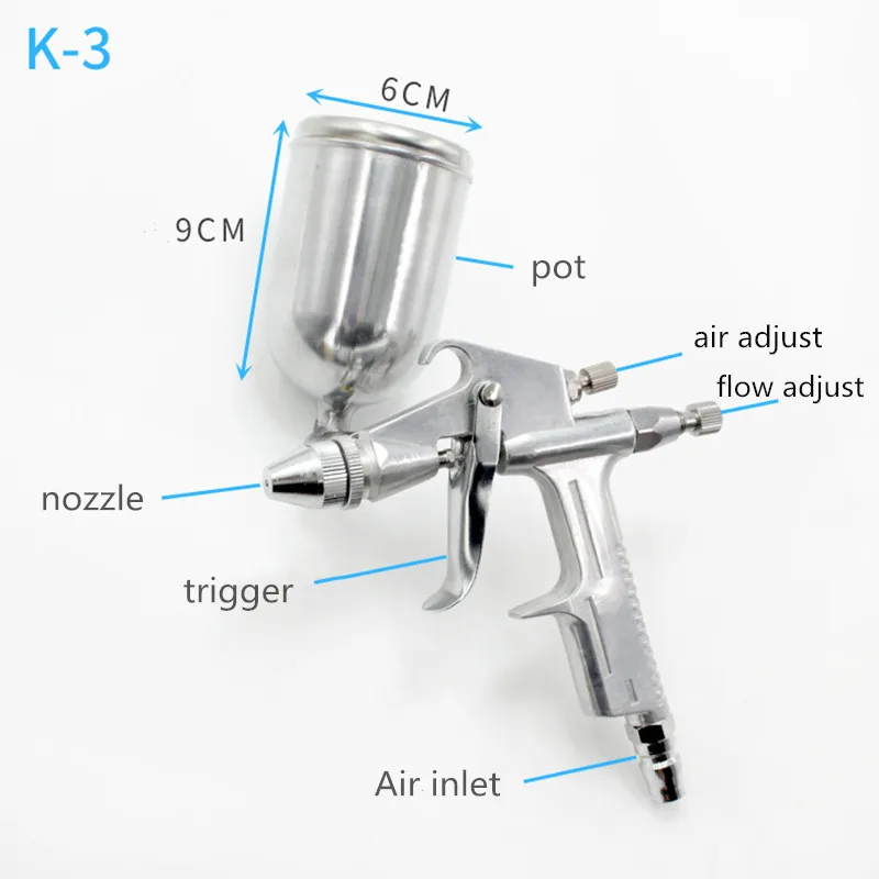 Аэрограф 125 мл Для покраски Гравитационный распылитель автомобилей|mini spray gun|spray
