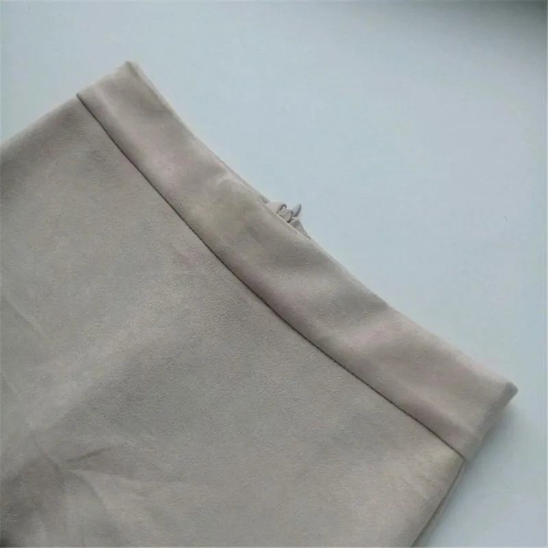 JYConline винтажная замшевая юбка-карандаш с разрезом, высокая талия, Женская Облегающая Юбка До Колена, Офисная элегантная юбка для женщин s Saia