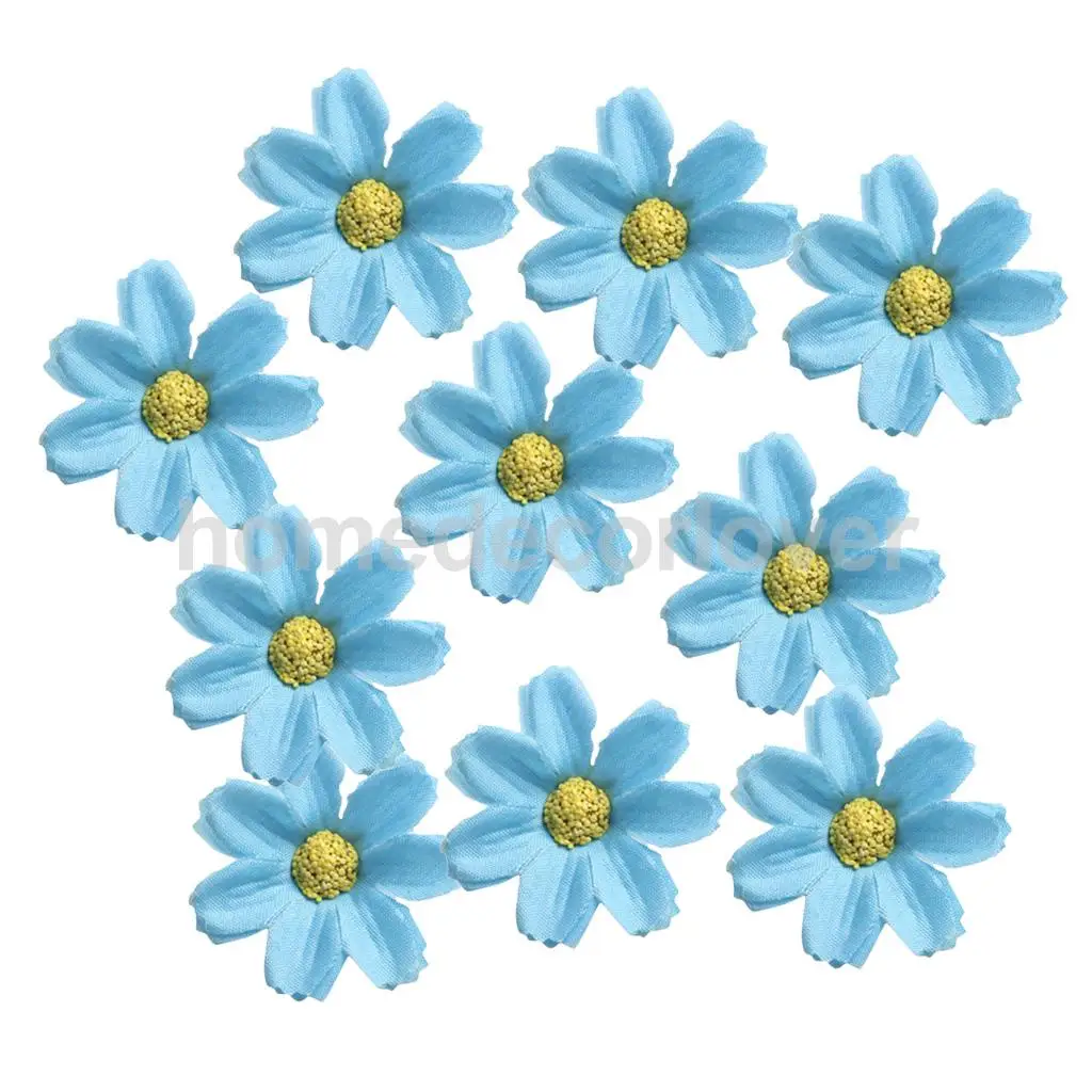 50pcs 4cm Silk Flower Daisies Flower Heads for Wedding/Car/Spring/Home/Garden Decoration Wreath DIY Floral Arts and Crafts