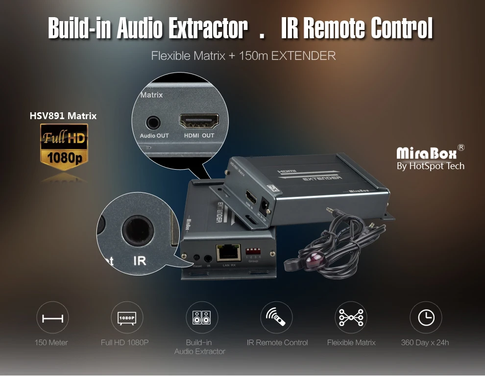 HSV891M-IR HDMI Matrix Extender IR over TCP IP 150m by UTP STP Cat5 Cat5e Cat6 HDMI Ethernet Transmitter and Receiver Over IP (2)