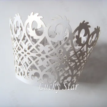 

free shipping 48X white/Red/Pink/Light Blue/Black/Sky blue/Ivory butterfly filigree vine Laser cut cup cake wrap cupcake wrapper