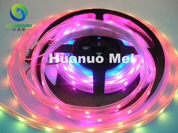 

5m DC5V WS2812B led pixel strip light,IP67 in silicon tube,30pcs WS2812B/M with 30pixels;36W;white pcb