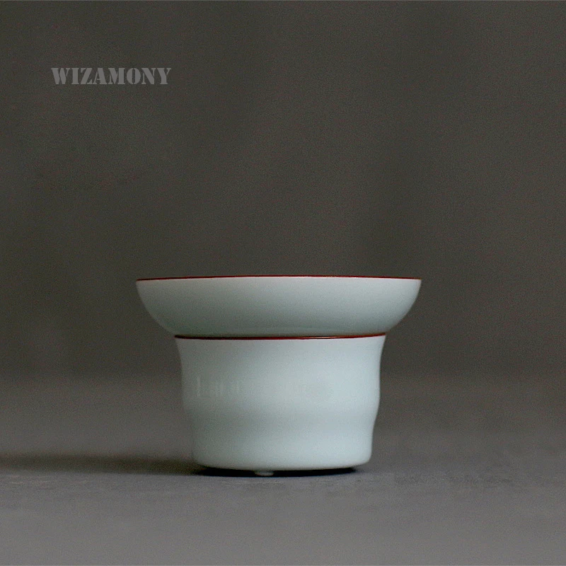1 шт., WIZAMONY, 4 разных цвета, Чайный фильтр, чайный набор, ситечко, керамический заварочный китайский селадон, китайский, высокое качество, около 200 мл
