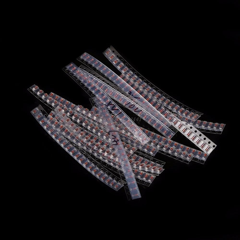 300 шт. 15 значений LL34 SMD Диод Зенера 1/2 Вт 3 в 24 1N4148 Ассортимент Комплект комплект
