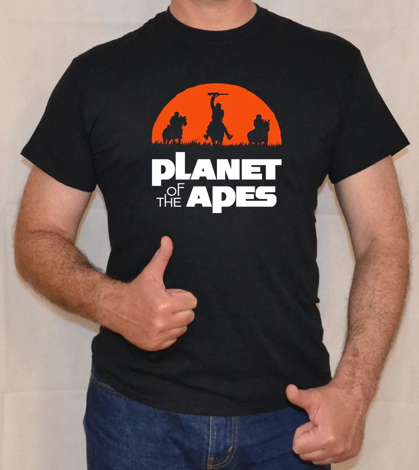 PLANET OF THE APES ретро SCI FI винтажный классический 70 S 80 забавная футболка бесплатная