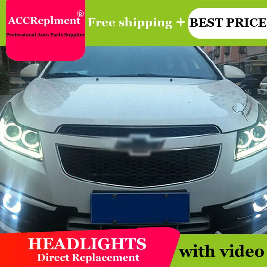 

Car Styling for Cruze Headlights 2009-2014 Cruze LED Headlight DRL Lens Double Beam H7 HID Xenon bi xenon lens