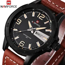 2017 En Cuir Militaire Montres Hommes Marque De Luxe Quartz Montre Sport Montres NAVIFORCE Hommes Montres Relogio Masculino Relojes