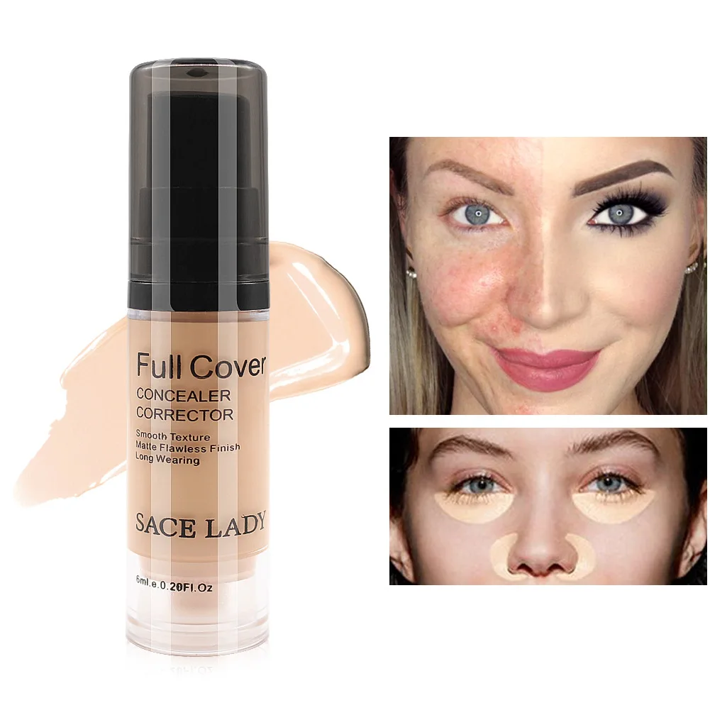 

SACE LADY Professional Full Cover Liquid Concealer Cream Makeup Hide Blemish Circles Corrector Waterproof Base Cosmetic TSLM1