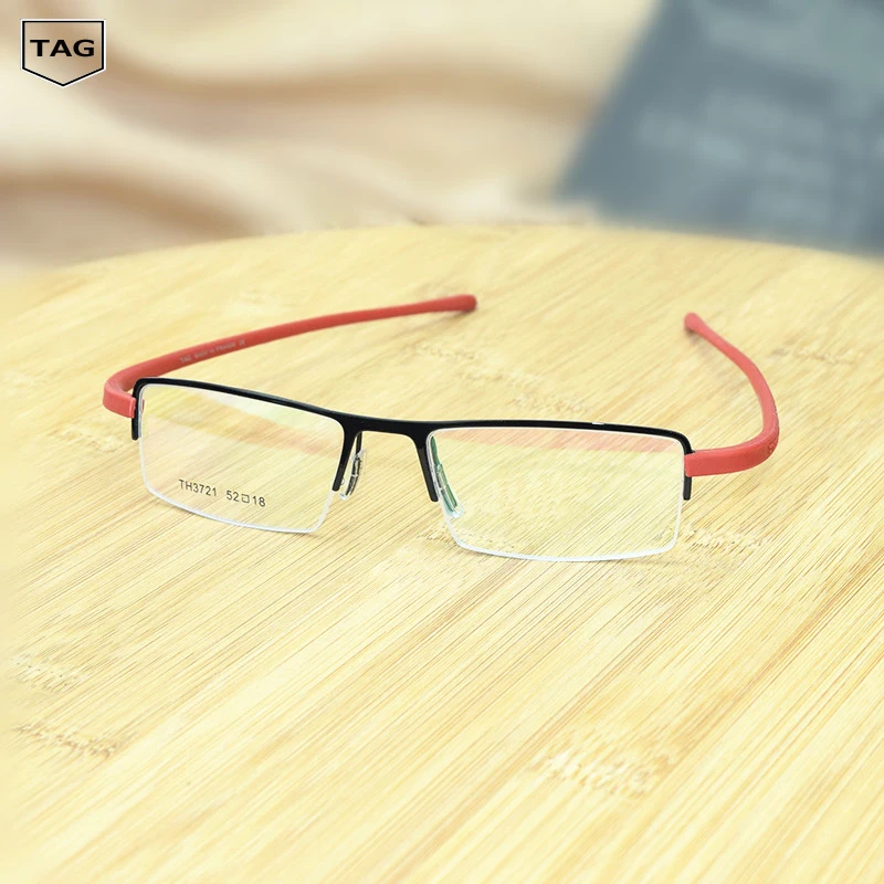 

TAG Hezekiah Brand retro glasses frame Half box fashion metal tr90 men women computer oculos de grau nerd glasses optical frame