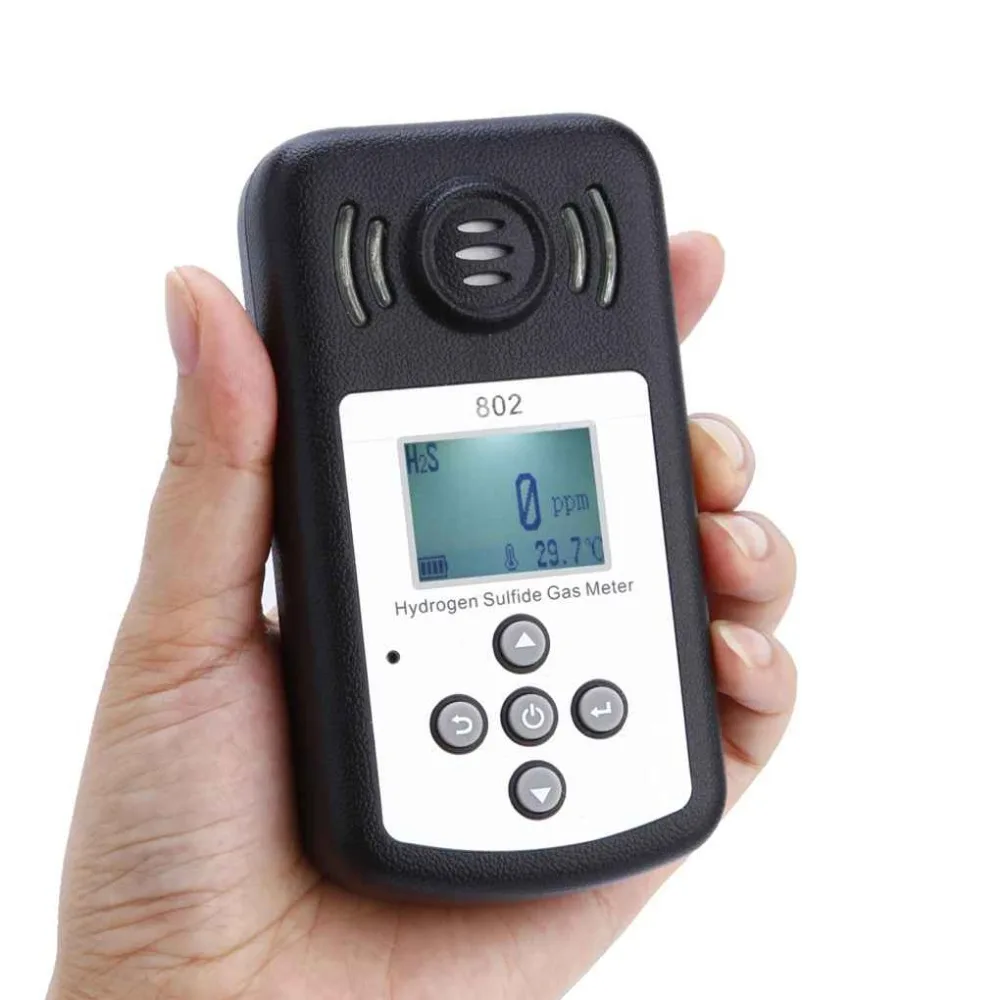 

Professional LCD Display Hydrogen Sulfide Meter H2S Analyzer Detector Temperature Measurement Alarm Value Settable