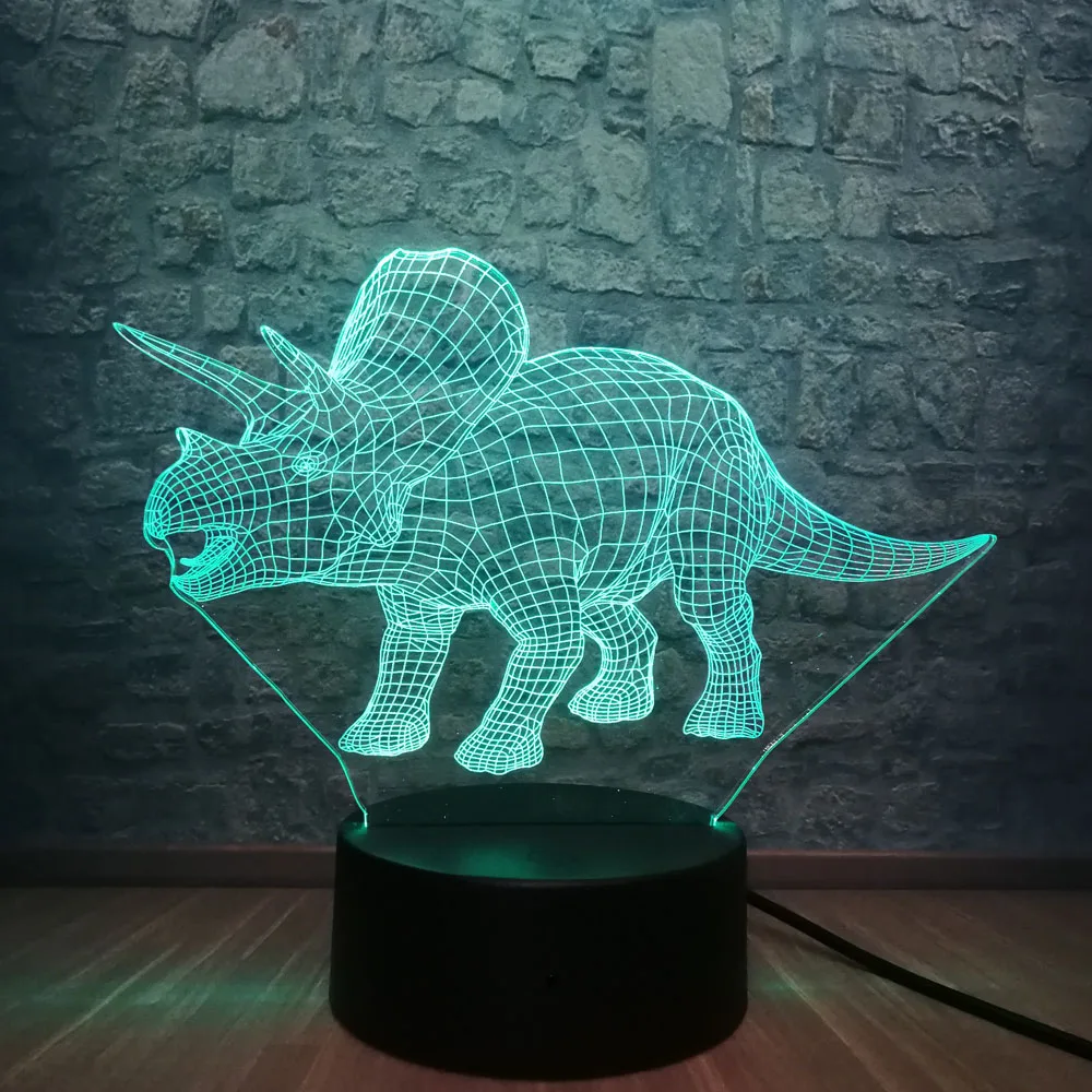 3D крутой Парк Юрского периода Динозавр ночник 7 цветов Изменение Иллюзия спальня настольная Светодиодная лампа рядом декоративный подарок на день рождения мальчика