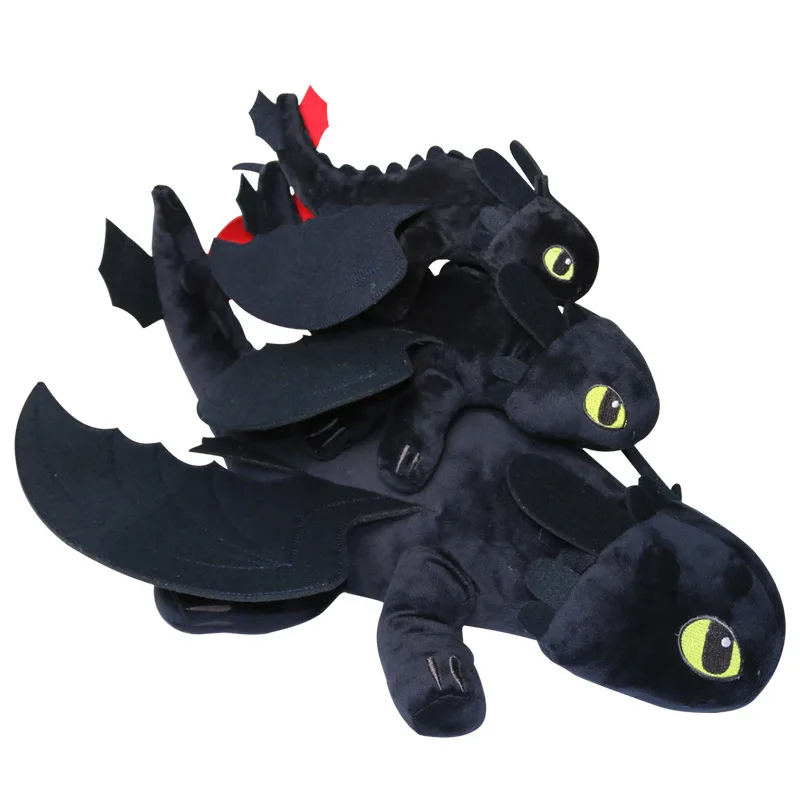 

25-60CM 4 Size Night Fury Plush Toy How To Train Your Dragon 2 Toothless Dragon Soft Stuffed Dolls Kids Gift
