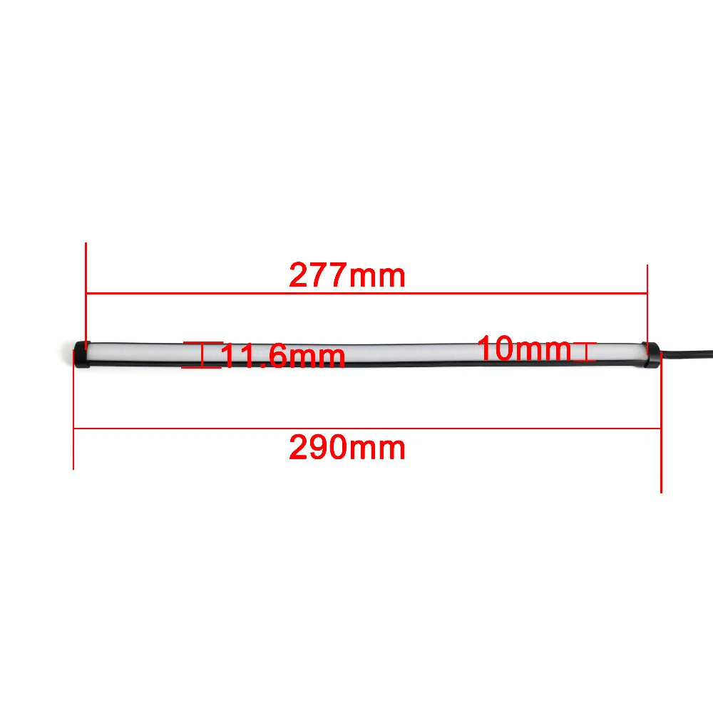 Светодиодный светильник для автомобиля, мотоцикла, DRL, последовательный светильник, полоса, плавное переключение, тормозной светильник s, Красный Янтарный мигалка, 30 см, сигнал поворота Knight Rider