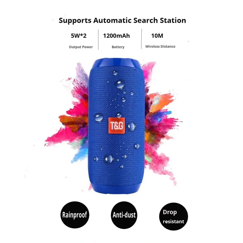 Tanie Przenośny głośnik kolumnowy wodoodporny głośnik bluetooth rower do jazdy na świeżym powietrzu Subwoofer Bass głośniki bezprzewodowe głośniki Boom Box głośnik FM TF