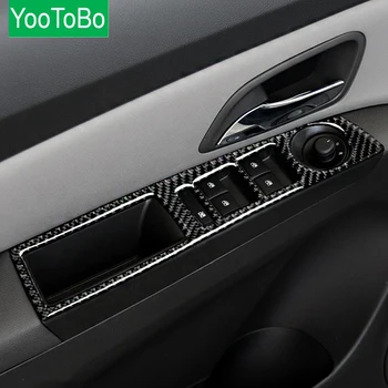 

4Pcs/Set Carbon Fiber Window Lifter Switch Decoration Panel Cover Trim Sticker For Chevrolet Cruze 2009-2015 car styling
