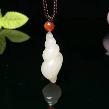 

H38#Exquisite Hetian Jade Conch Pendant