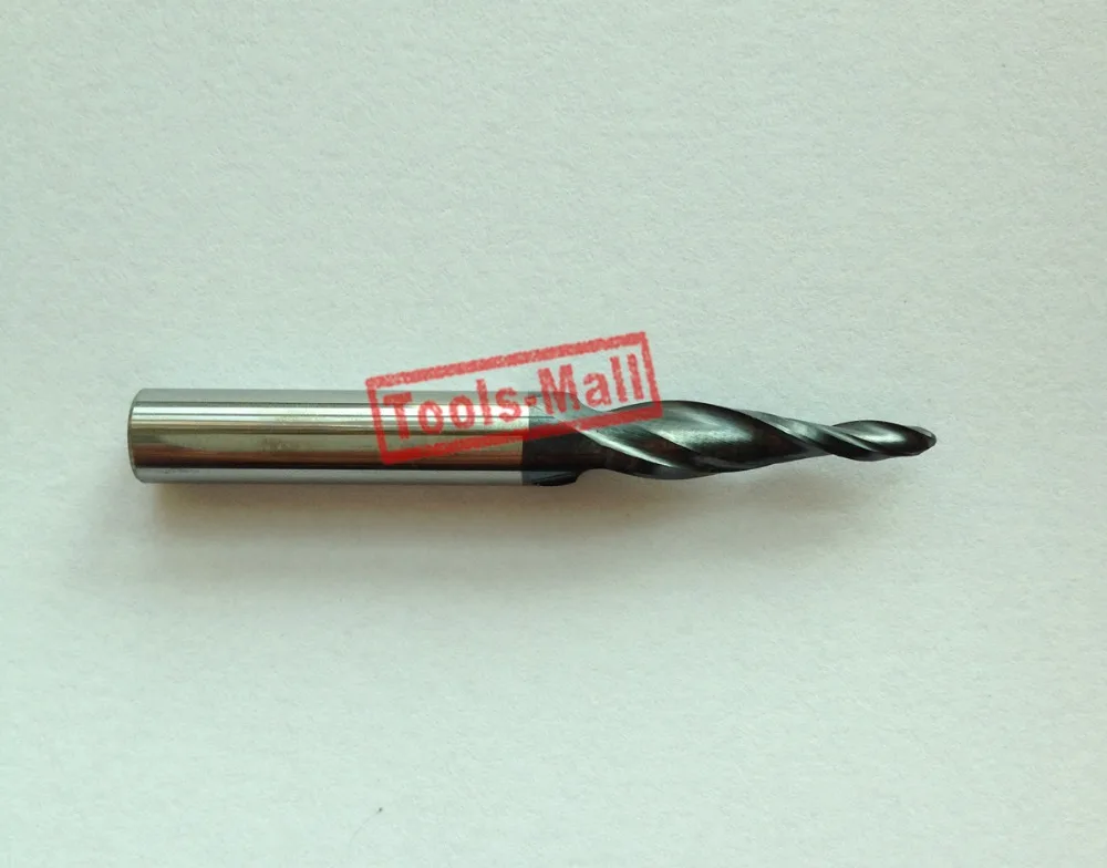 

1pc HRC55 R1.0*D6*20*50L*2F Tungsten solid carbide Coated Tapered Ball Nose End Mills taper and cone endmills