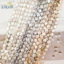 LII Ji натуральный 3 цвета можно выбрать пресноводные жемчужные бусины 14 мм квадратной формы свободные бусины для DIY браслет ожерелье около 38 см