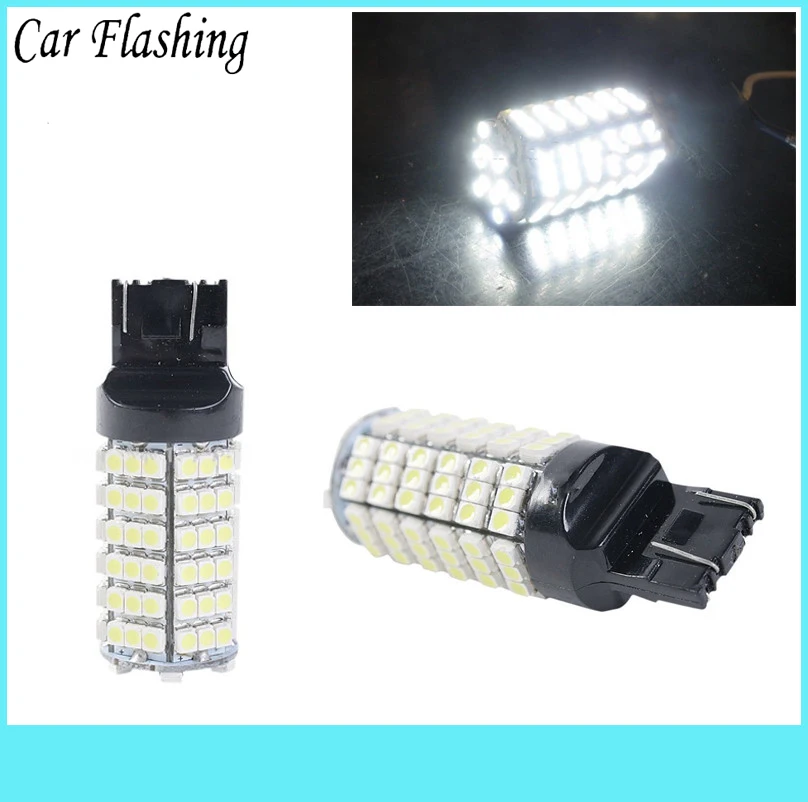 

Car Flashing 1Pair T20 7443 W21 WY21W 7444 120SMD 3528 LED BACKUP REVERSE FRONT SIGNAL lights car brake rear stop lights