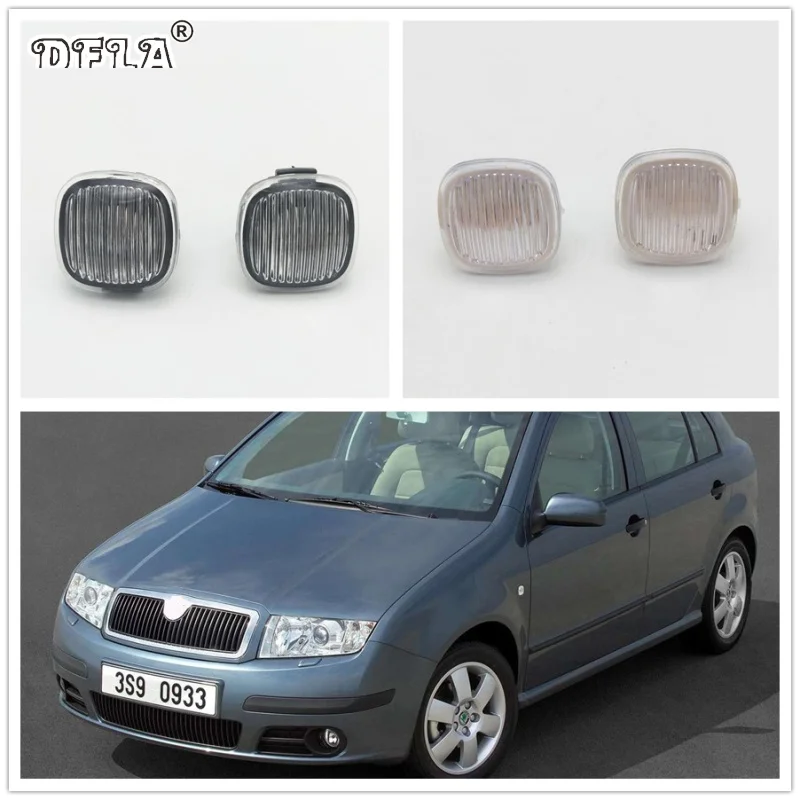 

2pcs For Skoda Fabia MK1 2005 2006 2007 2008 Car-Styling Side Marker Turn Signal Light Lamp Repeater