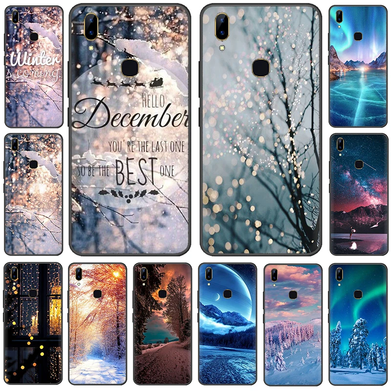 

Landscape Winter Light Snow Silicone phone case for VIVO V15 V11 Pro V9 V7 V5 Y17 Y55s Y69 Y71 Y81s Y91C Y93 Y66 X9s