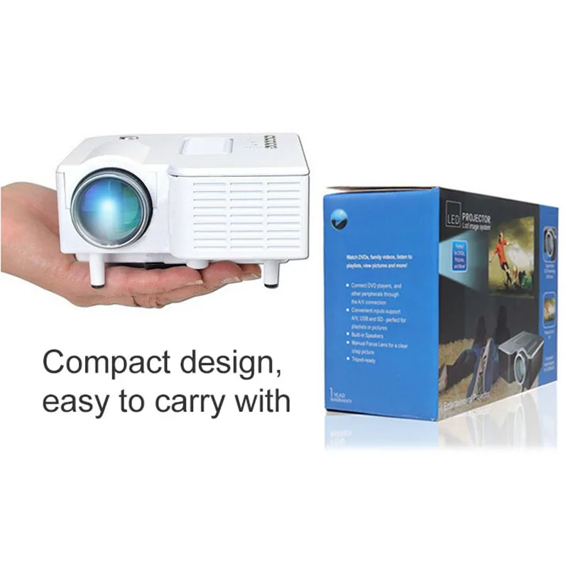 Hot Sale! Black and white HD1080P UC28+ Projector Mini LED Digital Video Game Projectors