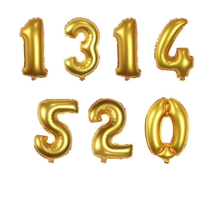 New 16 inch golden silver digital 0-9 aluminum film balloon camouflage cartoon toy birthday party decoration wedding decoration (3)