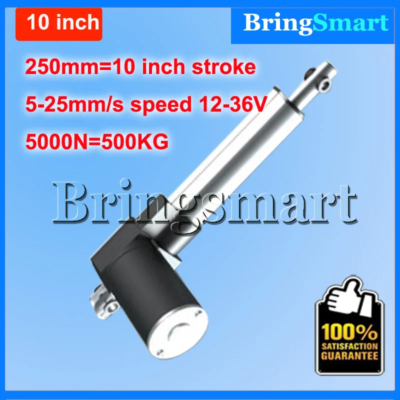 

Wholesale 12-36V 250mm 10 inch linear actuator 12V 5000N 500KG Load 5-30mm/s Customized Speed mini electric 24v Tubular Motor