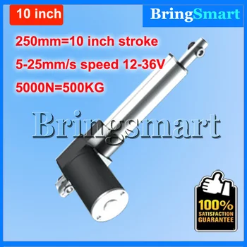 

Wholesale 12-36V 250mm 10 inch linear actuator 12V 5000N 500KG Load 5-30mm/s Customized Speed mini electric 24v Tubular Motor