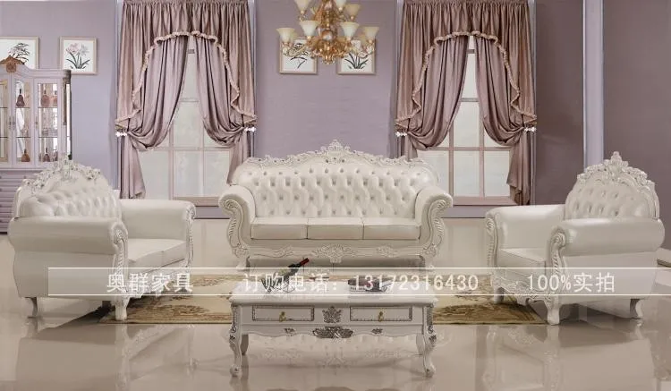 Королевская мебель классические секционные диваны из натуральной кожи B660