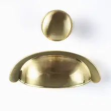 3.0'' Dresser Pulls Drawer Knobs Pull Handles Cup Bin Shell Pull Brushed Brass Gold Kitchen Cabinet Handle Knob Hardware 76mm 97mmx31mm retro shell pulls oil rubbed iron conch cup handle knob drawer cabinet decor bin pulls