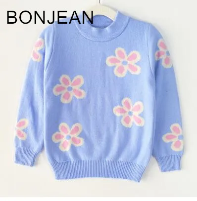 

2018 new autumn and winter Girls base knit sweater sets children plus velvet thick bnn25