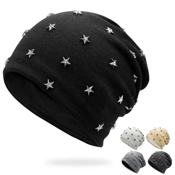 

15PCS / LOT SINGYOU Unisex Autumn Winter Hip Hop Hat Fashion Rivet Beanie Cap Men Women Knitted Hats Skullies Cap