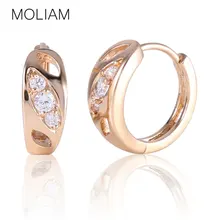 MOLIAM, романтические серьги, ювелирные изделия, модные, золотой цвет, кубический цирконий, кристалл, обруч, Huggie, серьги для женщин, MLE312
