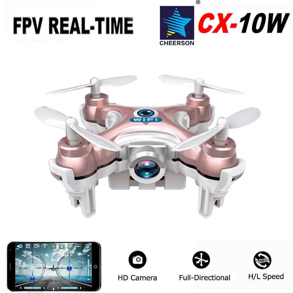 Cheerson CX 10W Mini RC Quadcopter Phone App Control Drone With Camera Wifi FPV Helicopters RTF