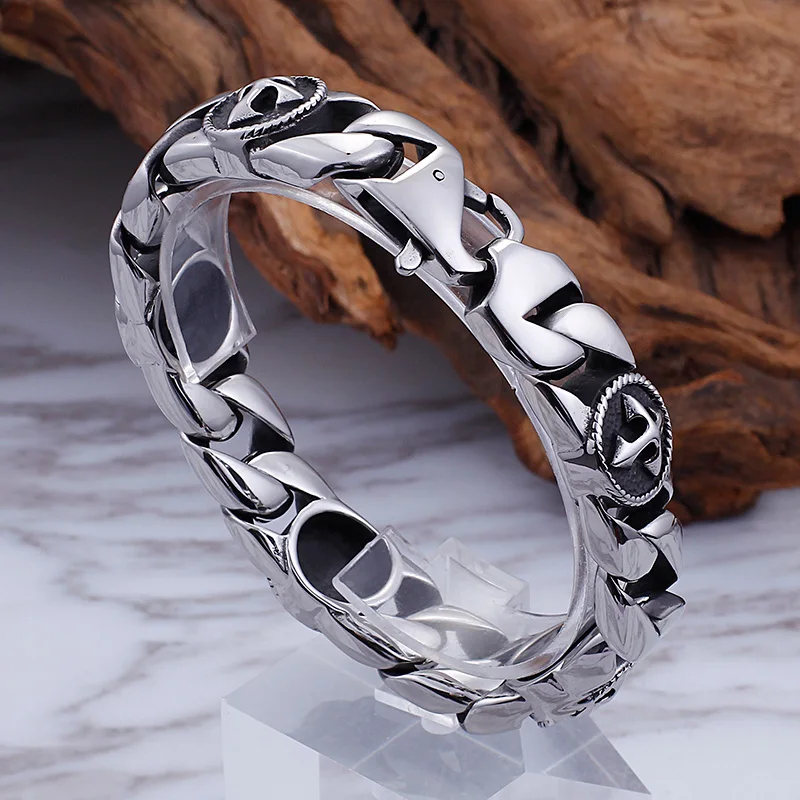 Мужской браслет рокер из нержавеющей стали TrustyLan в стиле панк|cross bracelet|stainless steel mens